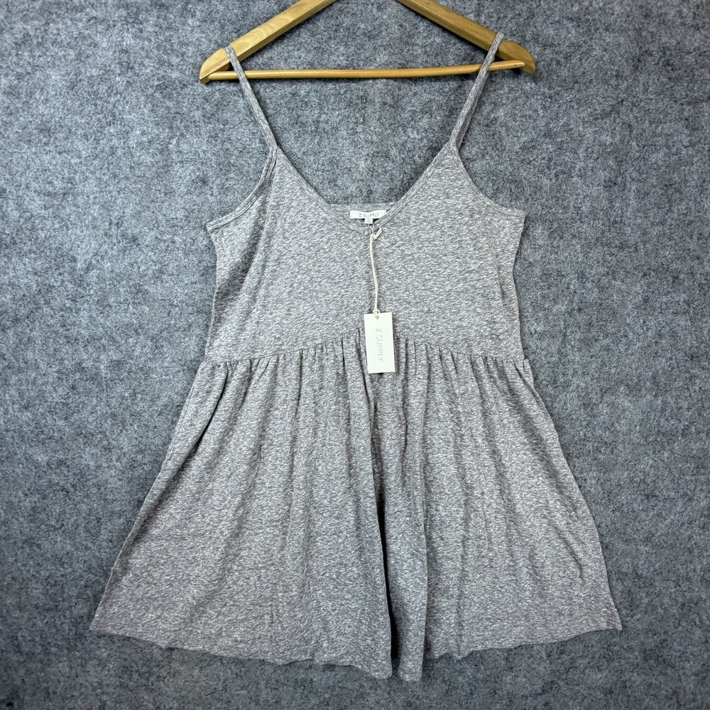 Z Supply Babydoll Mini Dress Womens Large Heather Grey Basics‎ Boho Lounge